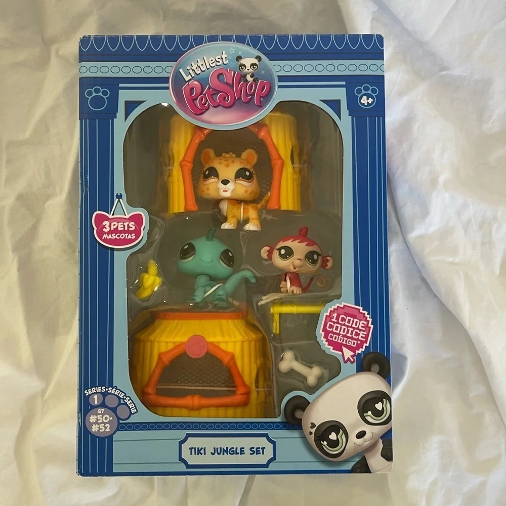 Littlest Pet Shop Gen 7 G7 Pets #50 #51 #52 Tiki Jungle Play Set w/ Virtual Code